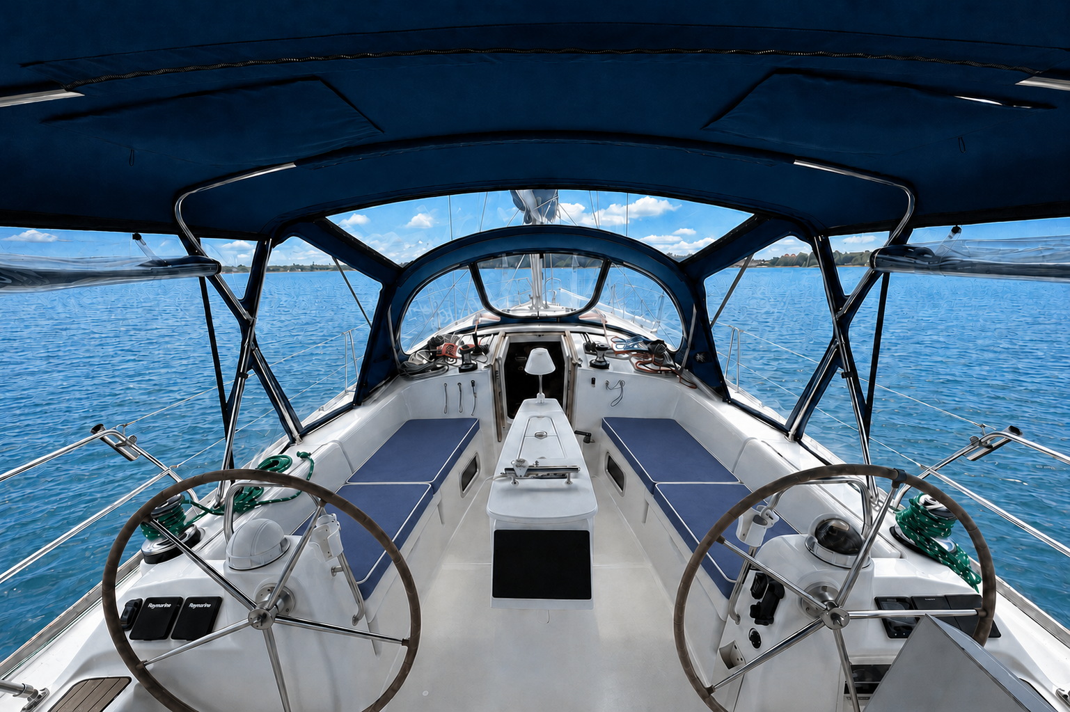 Beneteau Oceanis 43 cockpit cushions in Blue
