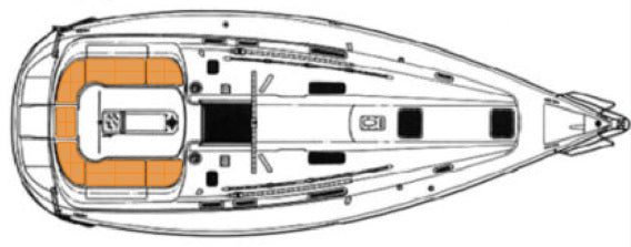 Teak deck kit cockpit yacht Navira CNC prefabricated panels seating area