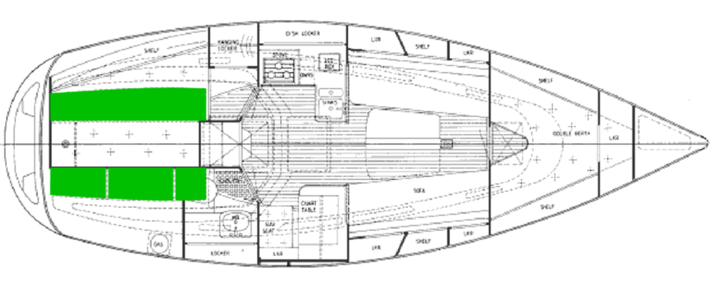 Hallberg-Rassy 31 Scandinavian 1992-2005 Deck-Kit CORE Polyurethane Cockpit Seat