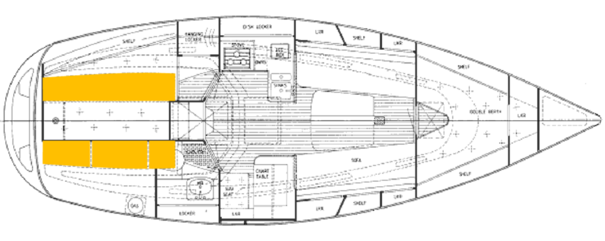 Hellberg-Rassy 31 Scandinavian Deck-Kit PRO Real Teak Cockpit seating