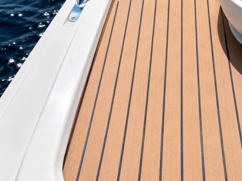 Marine-grade synthetic PU cockpit floor detail