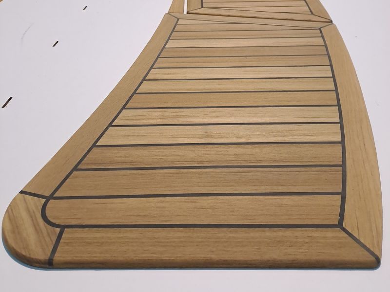 CNC manufactured teak panel detail