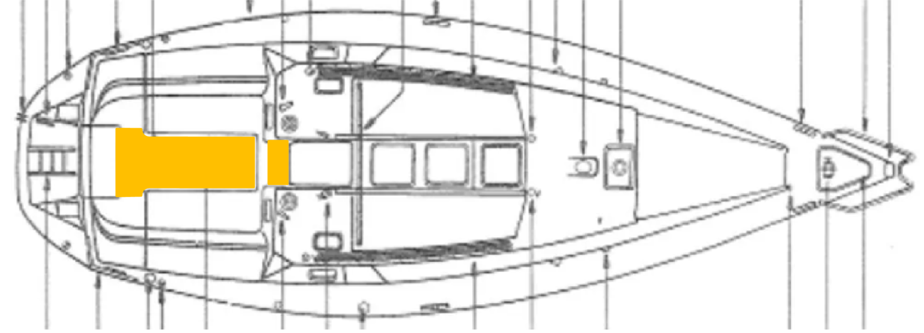 Jeanneau Sun Odyssey 36 Deck-Kit PRO Real Teak Cockpit Floor