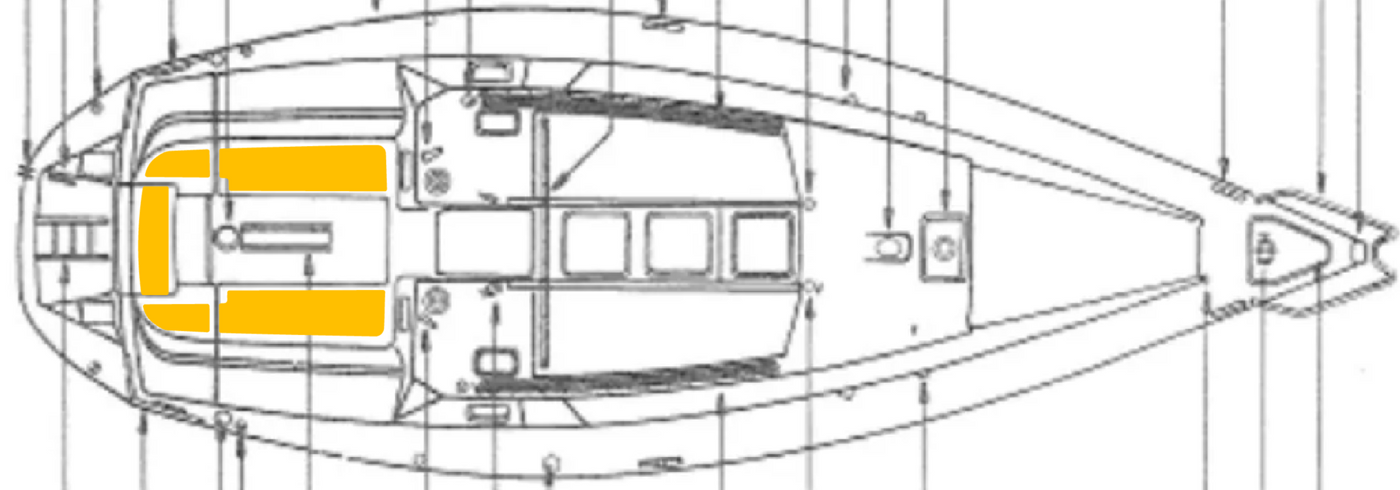 Beneteau 351 Deck-Kit PRO paneles para asientos  de teca auténtica