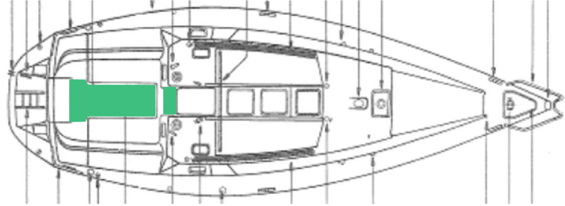 Jeanneau Sun Odyssey 36 Deck-Kit CORE Polyurethane Cockpit Floor