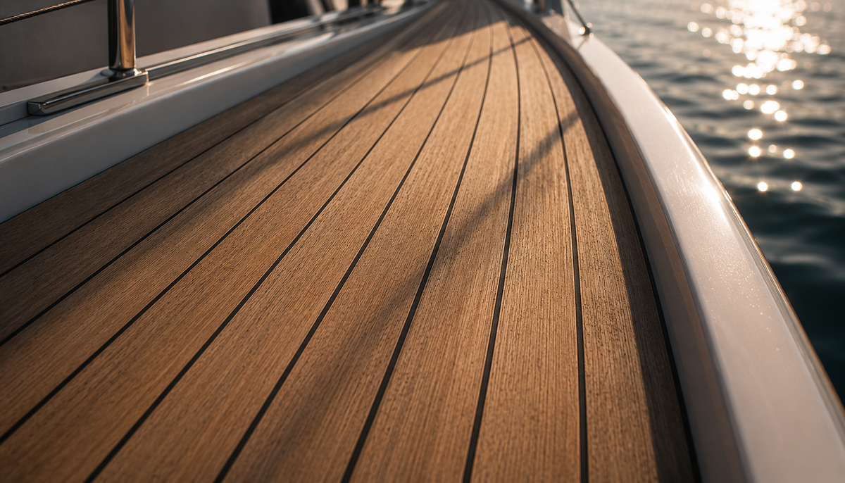 Premium real teak cockpit detail