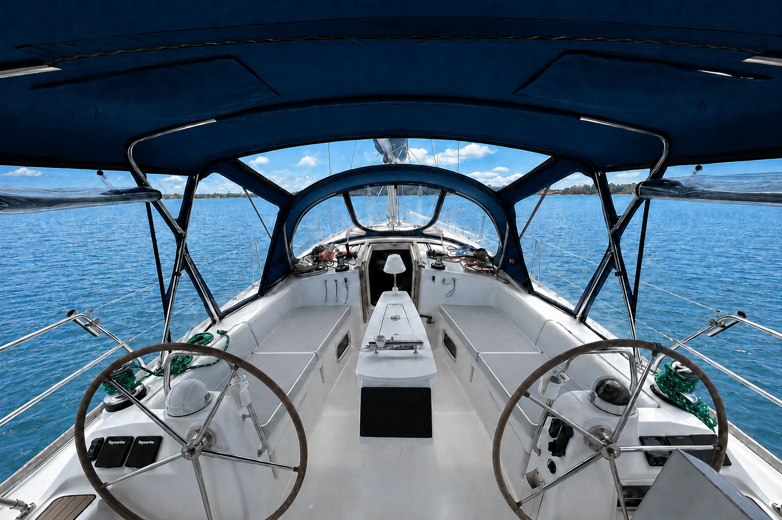 Beneteau Oceanis 43 cockpit cushions in Pearl Grey